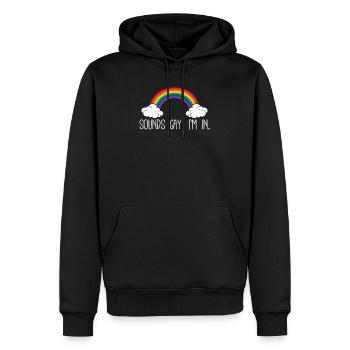 Sons drôles Gay je suis chez LGBT CSD Gay Pride - Sweat à capuche Premium bio Homme - noir - Devant - Nico (187cm)