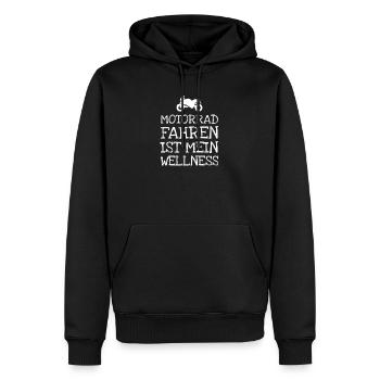Motorrad Fahren Ist Mein Wellness - Männer Premium Bio Hoodie - Schwarz - Vorne - Nico (187cm)