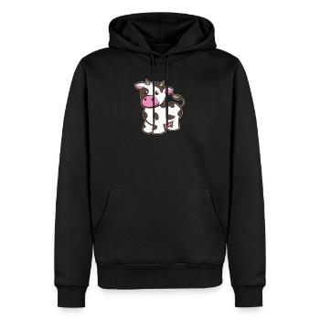Vache fermier tracteur vache dame homme M. proverbes - Sweat à capuche Premium bio Homme - noir - Devant - Nico (187cm)