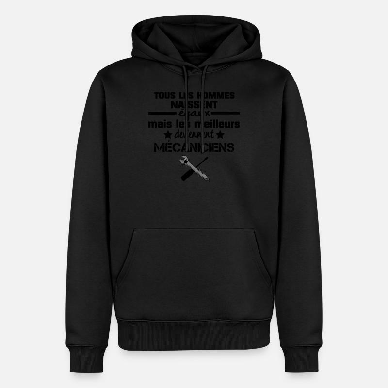 les meilleurs deviennent mécaniciens - Sweat à capuche Premium bio Homme - noir