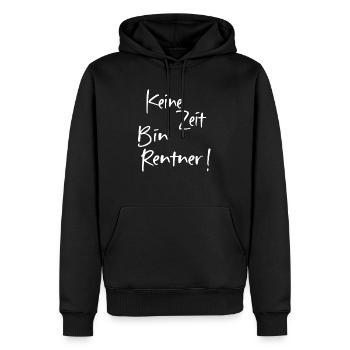 keine zeit bin rentner - Männer Premium Bio Hoodie - Schwarz - Vorne - Nico (187cm)