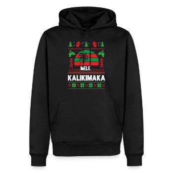 Mele Kalikimaka Ugly Christmas Sweater - Men’s Premium Organic Hoodie - black - Front - Nico (187cm)