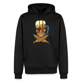 Bier Totenkopf - Brau Pirat - Brasserie - Sweat à capuche Premium bio Homme - noir - Devant - Nico (187cm)
