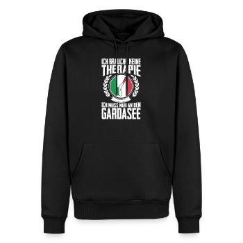 Brauche keine Therapie Gardasee - Männer Premium Bio Hoodie - Schwarz - Vorne - Nico (187cm)