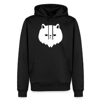 chat s'ennuie - Sweat à capuche Premium bio Homme - noir - Devant - Nico (187cm)