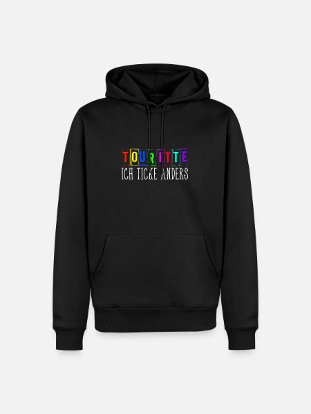 tourette je ticke anders - Sweat à capuche Premium bio Homme - noir