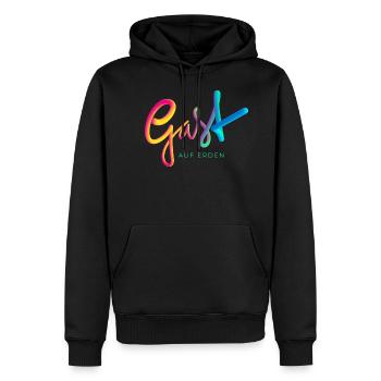 Gast auf Erden - Männer Premium Bio Hoodie - Schwarz - Vorne - Nico (187cm)
