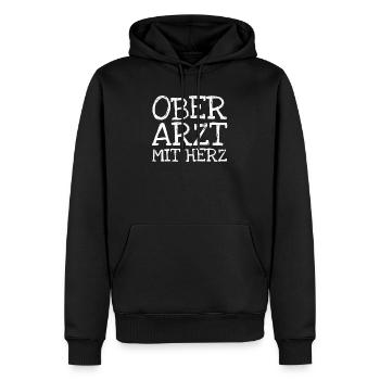 Ober Arzt Mit Herz - Männer Premium Bio Hoodie - Schwarz - Vorne - Nico (187cm)