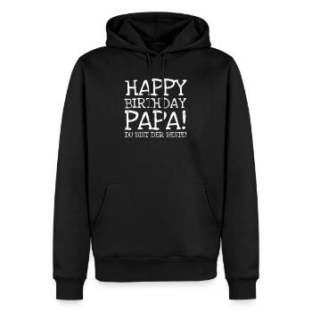 Happy Birthday Papa! Du Bist Der Beste! - Männer Premium Bio Hoodie - Schwarz - Vorne - Nico (187cm)
