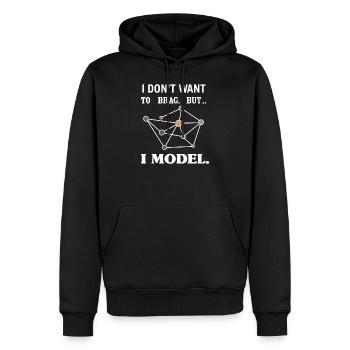 I don't want to brag, but i model. - Men’s Premium Organic Hoodie - black - Front - Nico (187cm)