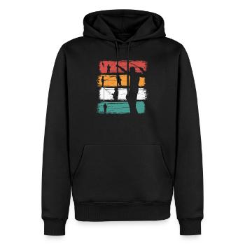 Rétro pêcheur vintage pêche pêche carpe kid - Sweat à capuche Premium bio Homme - noir - Devant - Nico (187cm)