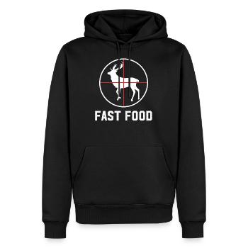 Fast Food Hirsch Jagd T-Shirt Lustiges Geschenk - Männer Premium Bio Hoodie - Schwarz - Vorne - Nico (187cm)