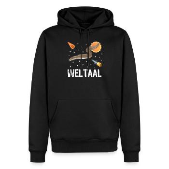 Jeu de mots drôle anguille anguille pêcheur - Sweat à capuche Premium bio Homme - noir - Devant - Nico (187cm)