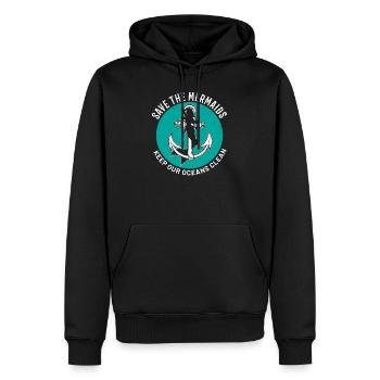 Save Mermaids Keep Out Oceans Clean Plastic - Männer Premium Bio Hoodie - Schwarz - Vorne - Nico (187cm)