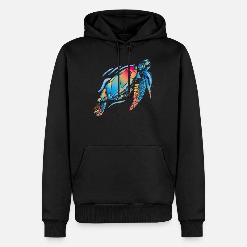 Tortue de mer - Sweat à capuche Premium bio Homme - noir