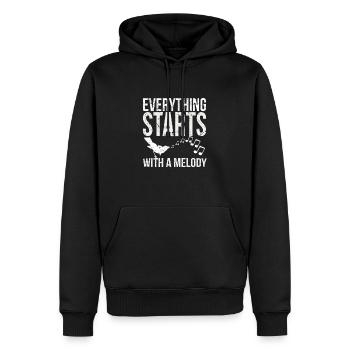 Chanteur d'oiseaux - Sweat à capuche Premium bio Homme - noir - Devant - Nico (187cm)