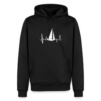 Battement de coeur de marin - Sweat à capuche Premium bio Homme - noir - Devant - Nico (187cm)