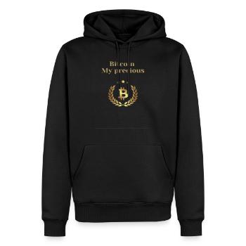 Bitcoin my dear T-shirt - Men’s Premium Organic Hoodie - black - Front - Nico (187cm)