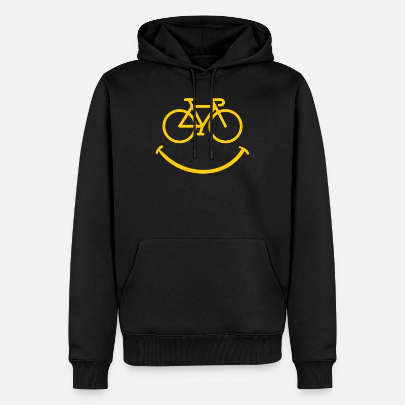 Fahrradlächeln - Männer Premium Bio Hoodie - Schwarz