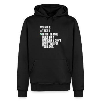 voiture - Sweat à capuche Premium bio Homme - noir - Devant - Nico (187cm)