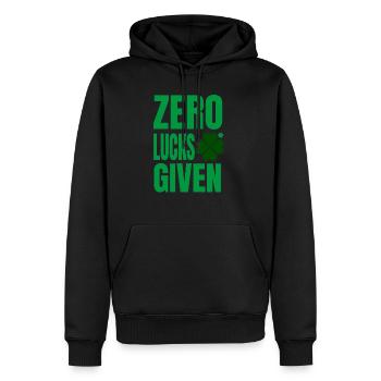 Zéro chance donnée - St Patricks Day - Sweat à capuche Premium bio Homme - noir - Devant - Nico (187cm)