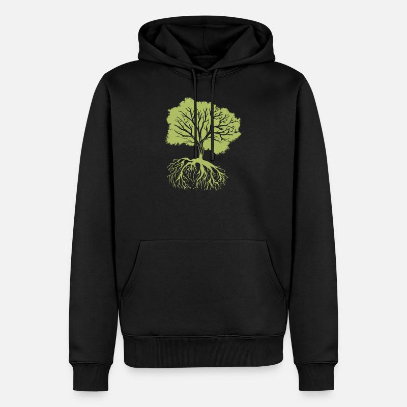 Nature double face - Sweat à capuche Premium bio Homme - noir