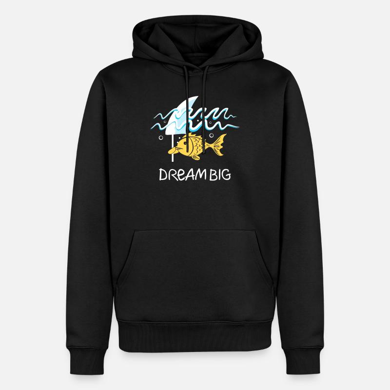 Dream Bigger - Männer Premium Bio Hoodie - Schwarz