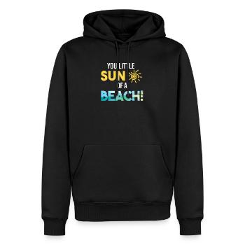 ferie - Herre Premium økologisk hoodie - sort - Foran - Nico (187cm)