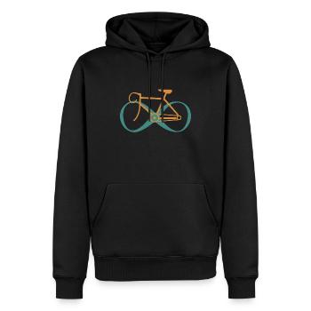 Infinite Cycling - Männer Premium Bio Hoodie - Schwarz - Vorne - Nico (187cm)