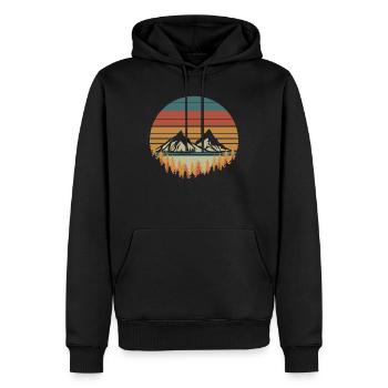 Montagnes - Sweat à capuche Premium bio Homme - noir - Devant - Nico (187cm)