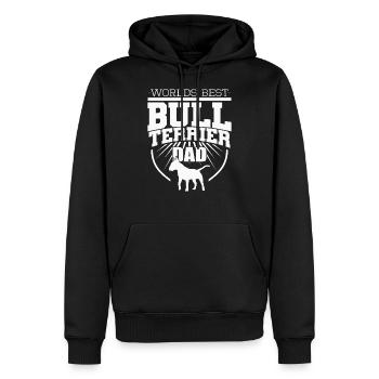 Bullterrier Hund Papa Papi Geschenk - Männer Premium Bio Hoodie - Schwarz - Vorne - Nico (187cm)