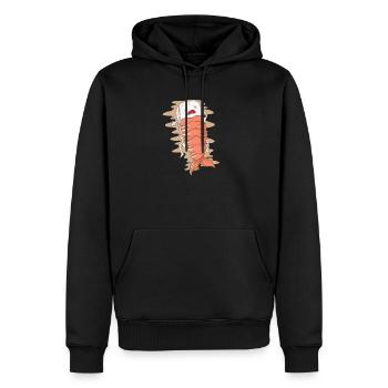 Le riz à sushi dort sous les crevettes - Sweat à capuche Premium bio Homme - noir - Devant - Nico (187cm)