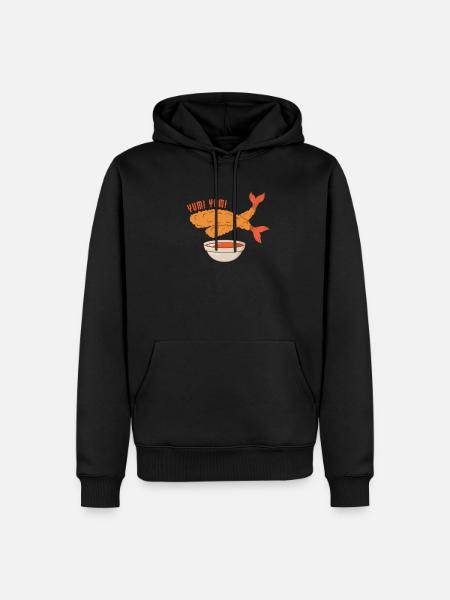 fried shrimp - Men’s Premium Organic Hoodie - black