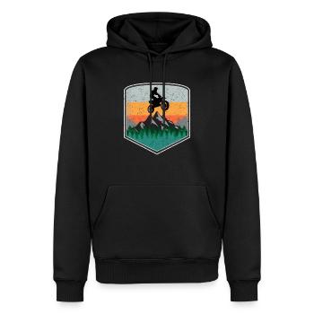 Conception de chemise de motocross rétro - Sweat à capuche Premium bio Homme - noir - Devant - Nico (187cm)