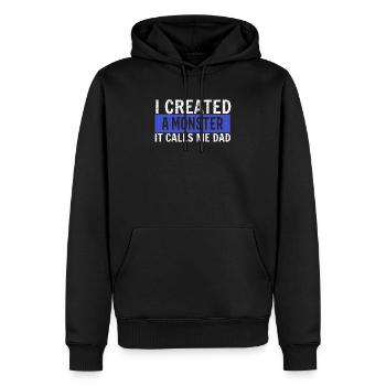 Funny father's day gift husband daughter father son - Men’s Premium Organic Hoodie - black - Front - Nico (187cm)