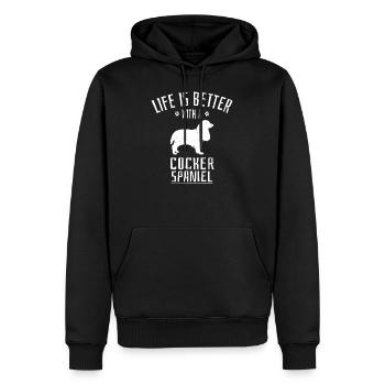 Cocker Chien épagneul cadeau d’épagneul - Sweat à capuche Premium bio Homme - noir - Devant - Nico (187cm)