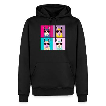 Lama - Sweat à capuche Premium bio Homme - noir - Devant - Nico (187cm)