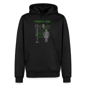 Lustiger Fliesenleger Spruch Geschenkidee - Männer Premium Bio Hoodie - Schwarz - Vorne - Nico (187cm)