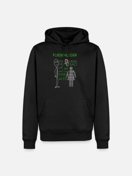 Lustiger Fliesenleger Spruch Geschenkidee - Männer Premium Bio Hoodie - Schwarz