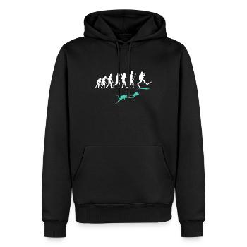 Evolution de la plongée drôle - Sweat à capuche Premium bio Homme - noir - Devant - Nico (187cm)