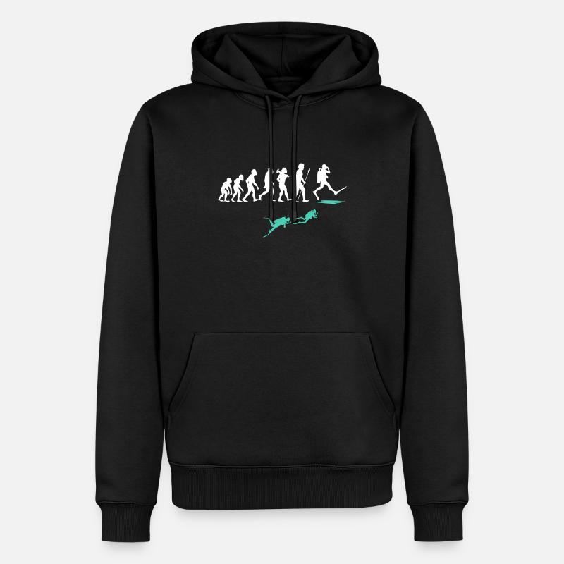 Funny diving evolution - Men’s Premium Organic Hoodie - black