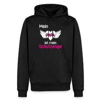 Mein Papa Ist Mein Schutzengel - Männer Premium Bio Hoodie - Schwarz - Vorne - Nico (187cm)
