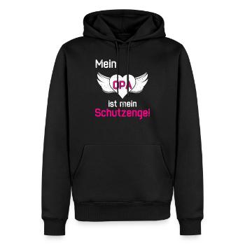 Mein Opa Ist Mein Schutzengel - Männer Premium Bio Hoodie - Schwarz - Vorne - Nico (187cm)