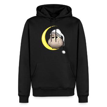 Hibou - Sweat à capuche Premium bio Homme - noir - Devant - Nico (187cm)