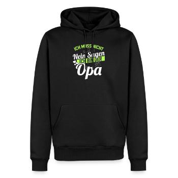 Lustig Vatertag Opa Vater Papa Spruch Opa Geschenk - Männer Premium Bio Hoodie - Schwarz - Vorne - Nico (187cm)