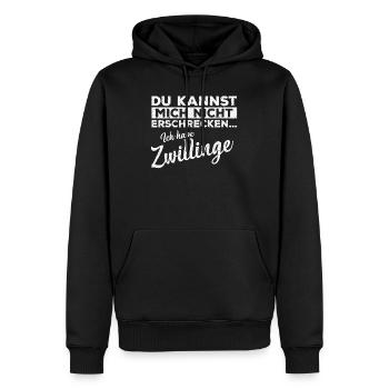 Vatertag Zwilling Papa Spruch Dad of Twin Geschenk - Männer Premium Bio Hoodie - Schwarz - Vorne - Nico (187cm)