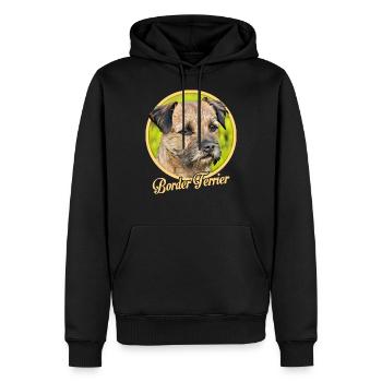 Border Terrier - Sweat à capuche Premium bio Homme - noir - Devant - Nico (187cm)