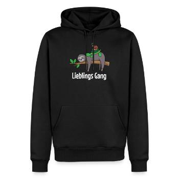 Faultier Schildkröte Schnecke Lieblings Gang Gift - Männer Premium Bio Hoodie - Schwarz - Vorne - Nico (187cm)