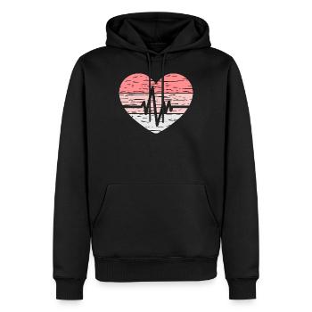 Krankenschwester Vintage Herzschlag - Männer Premium Bio Hoodie - Schwarz - Vorne - Nico (187cm)