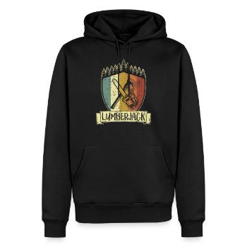 Lumberjack forest worker chainsaw - Men’s Premium Organic Hoodie - black - Front - Nico (187cm)